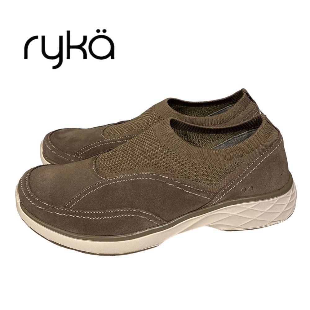 NEW in Box RYKA Talia Taupe Stretch Suede Women's Sneakers 9.5